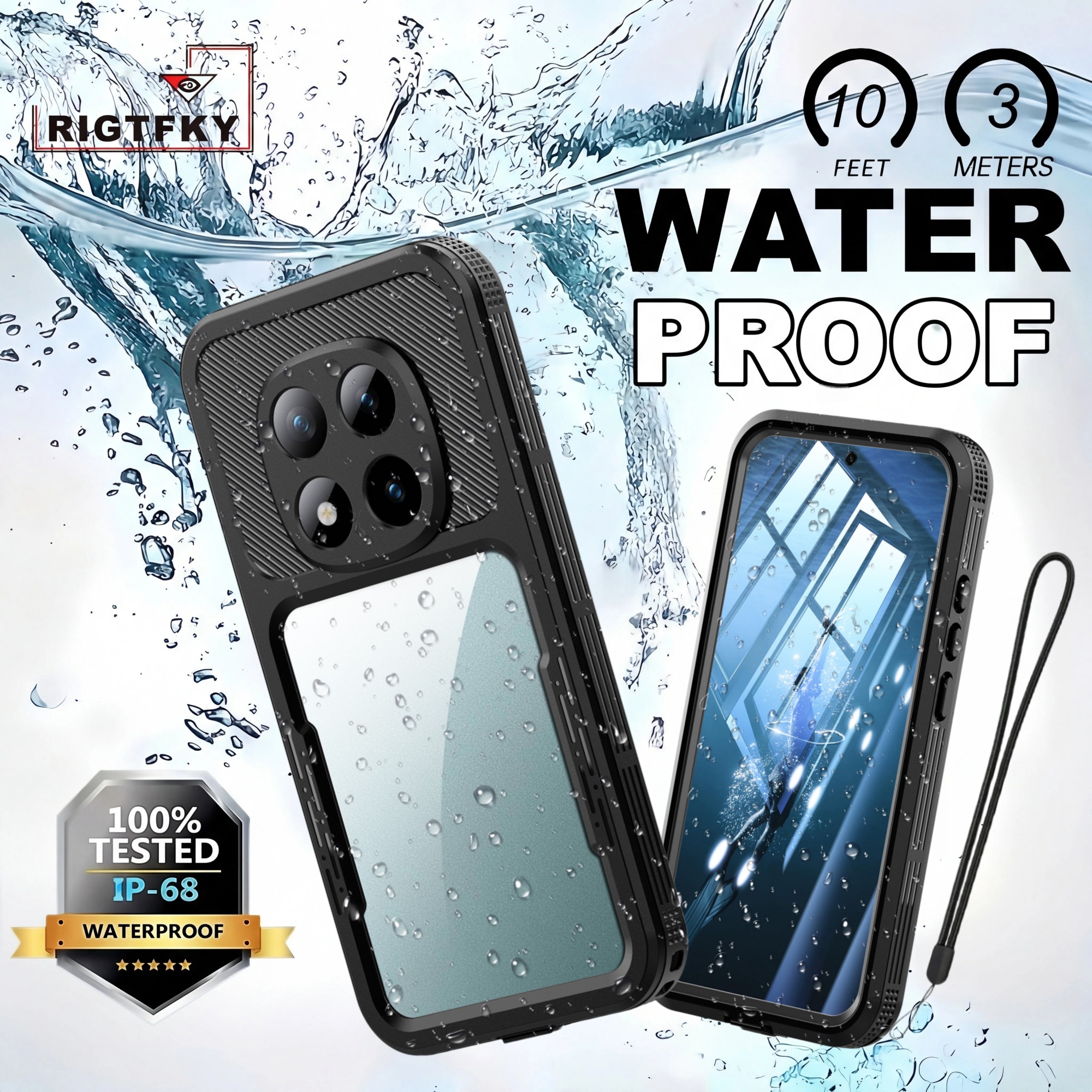 IP68 Waterproof Case For Redmi Note 15 14 13 12 Pro 5G Outdoor Snorkeling Dustproof,Snowproof,Swimming,anti-fall Cover