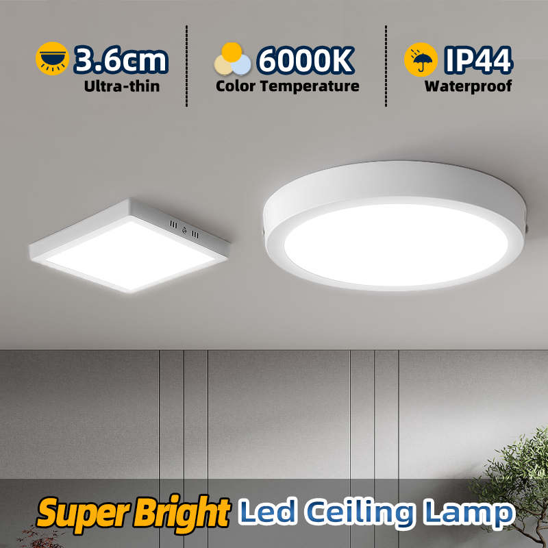 CHUANGYANG Ultra-Thin Led Ceiling Lamp Pancel Light 10W 15W 20W 30W Round Square Led Ceiling Light For Bedroom Corridor 110-220V