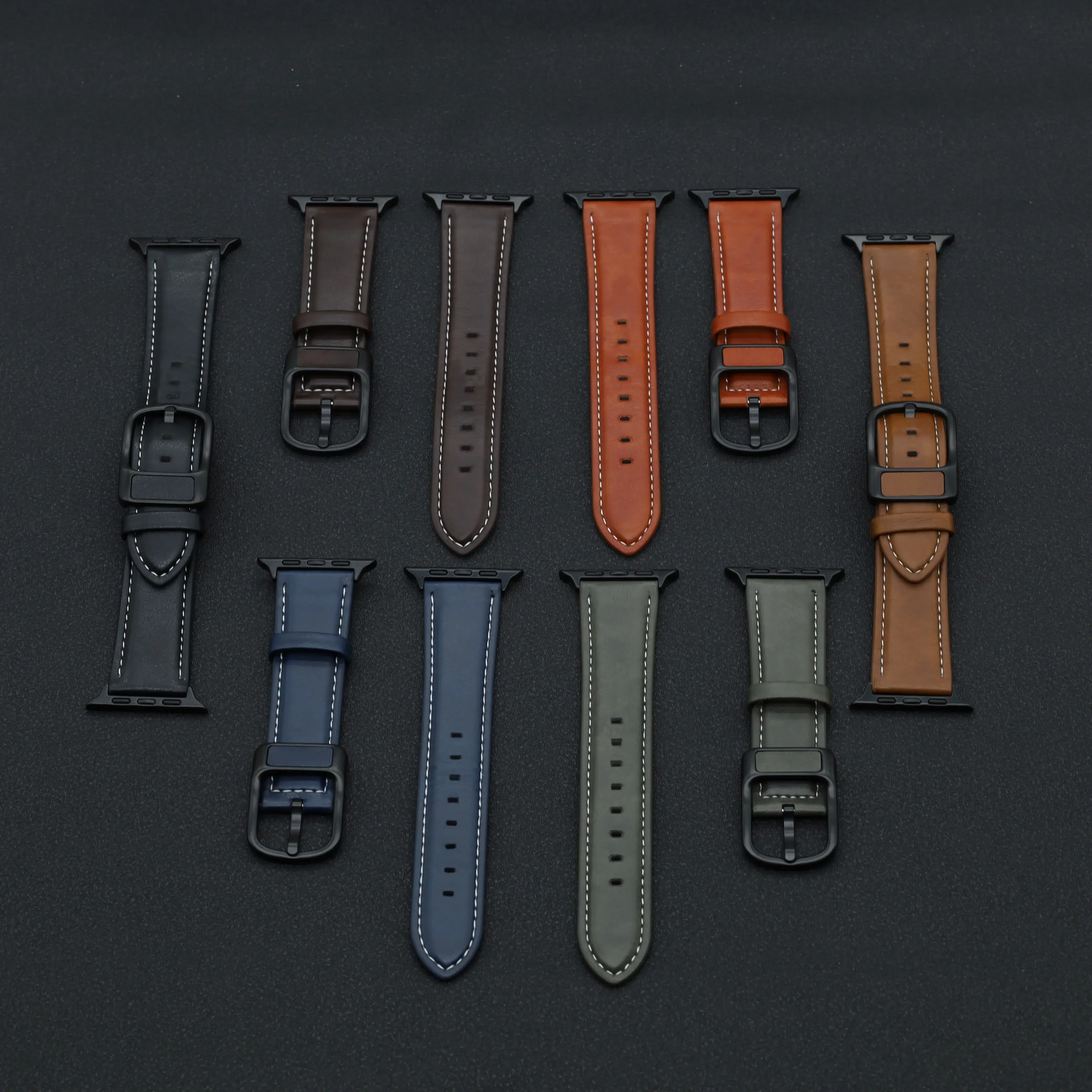 PU Leather Band for Apple Watch Ultra Strap 49mm 45mm 41mm 40mm 46mm 42mm 38mm Silicone Watchband for iWatch 11 10 9 8 7 6 5 SE