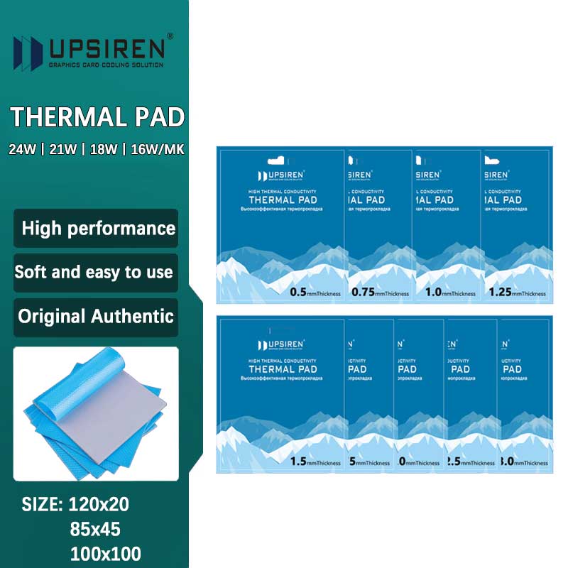 UPSIREN OEM Thermal Pad Silicone Plaster Thermal Pad CPU GPU Card Water Cooling Mat 100X100mm High Quality Heatsink Cooling pad