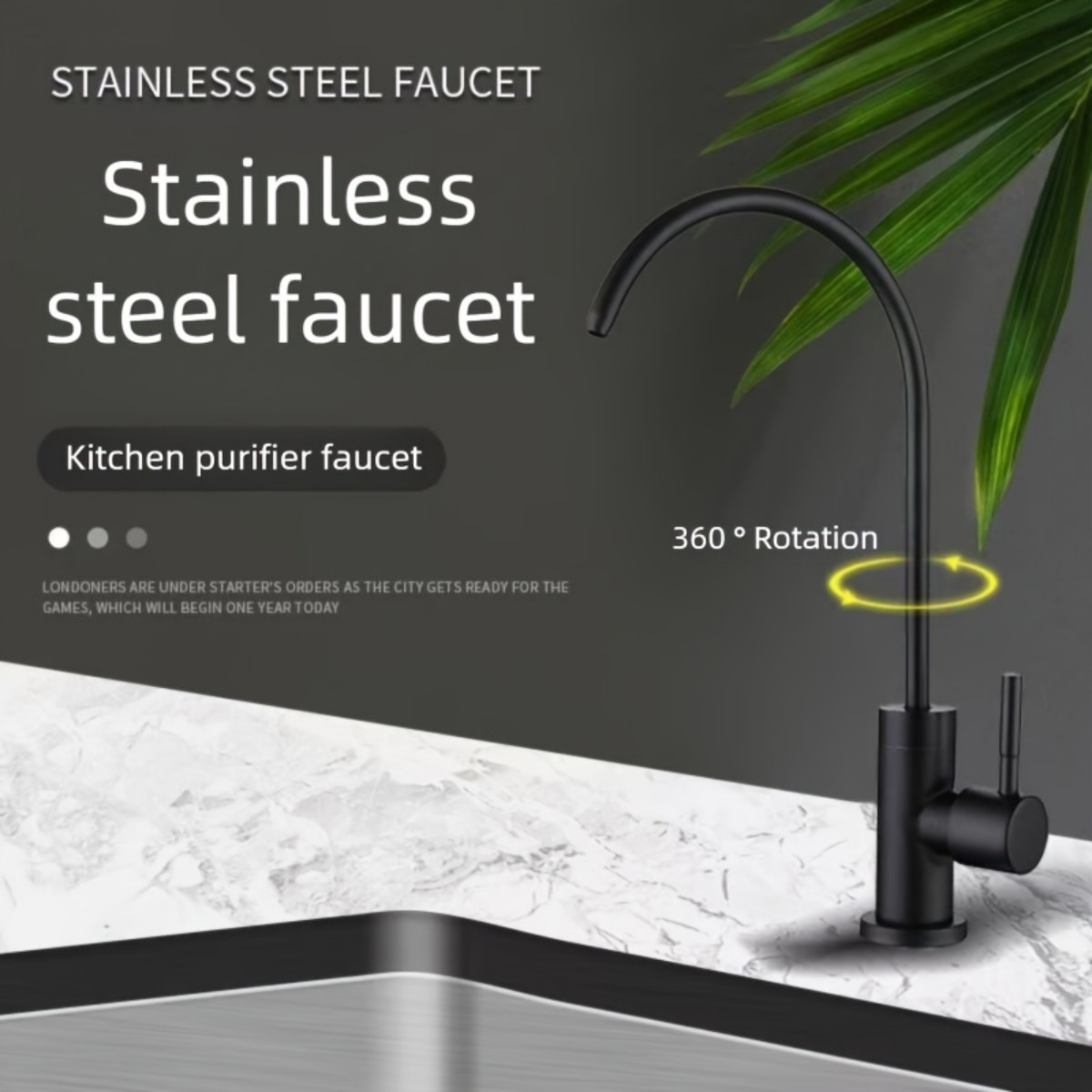 304 stainless steel kitchen faucet with ceramic valve core, water saving, rotating, direct drinking water filtration system