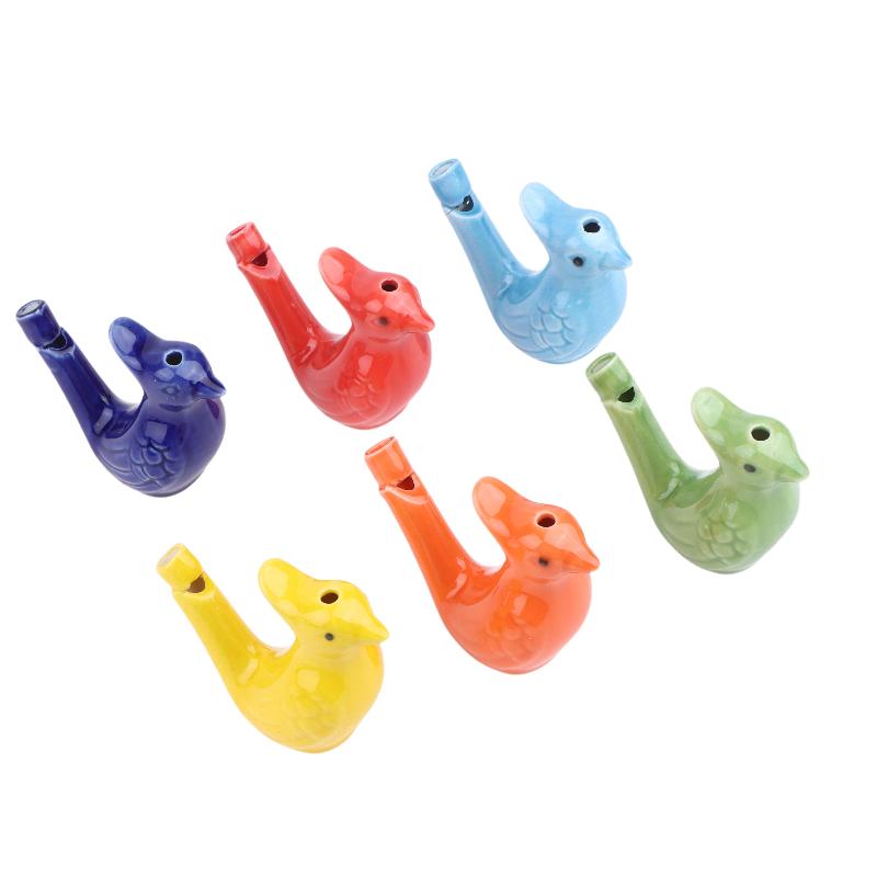 1/5Pcs Bird Whistle Water Musical Ceramic Set Colorful Animal Shape Early Learning Bath Noise Maker Party Favor