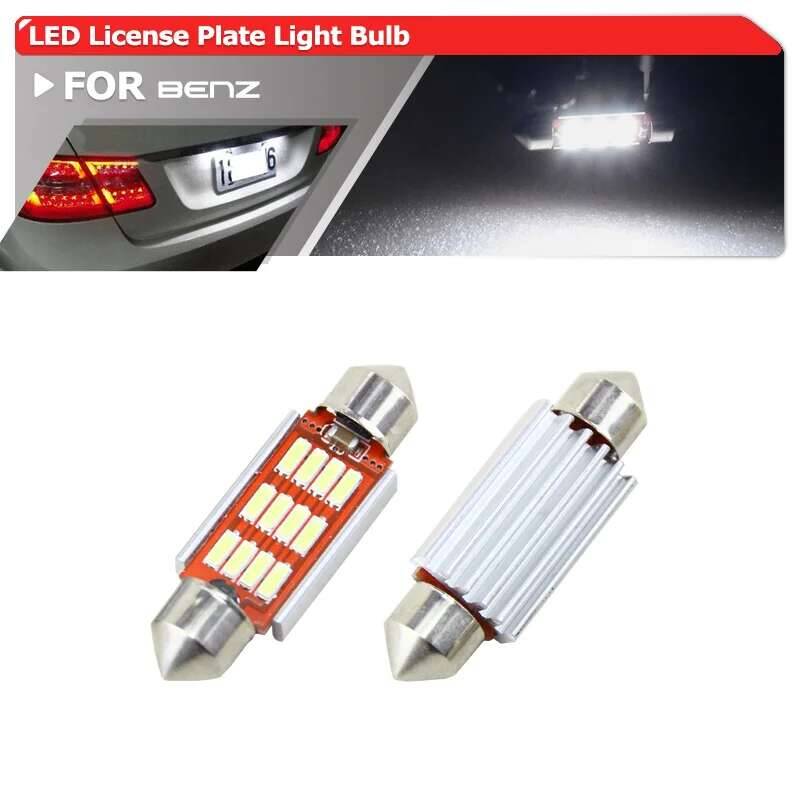 4PCS Canbus 36MM C5W 6418 White Car Led Number License Plate Light Bulbs For Benz W211 W203 W210 W212 W209 W169 W208 AMG