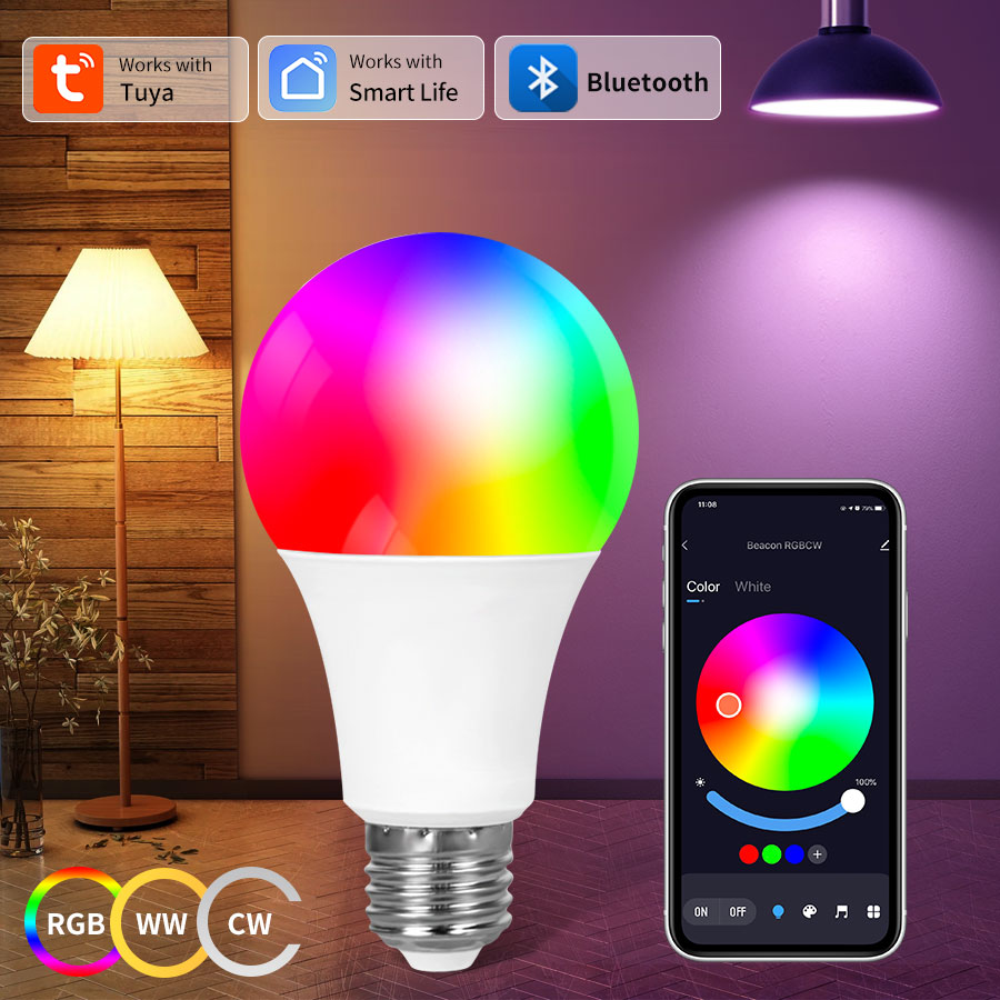 E27 Smart LED Bulb 220V 9W 15W 18W Tuya Bluetooth Lamp Support RF 2.4GHz Remote Control for Bedroom Home Decor Group Control