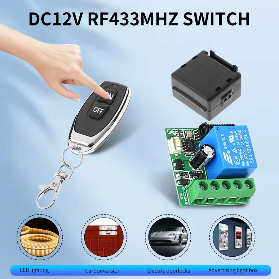 LEORY 1pc 315MHz/433MHz 220V 10A 1CH Channel Wireless RF Relay Remote Control Board Transmitter Receiver Switch Module