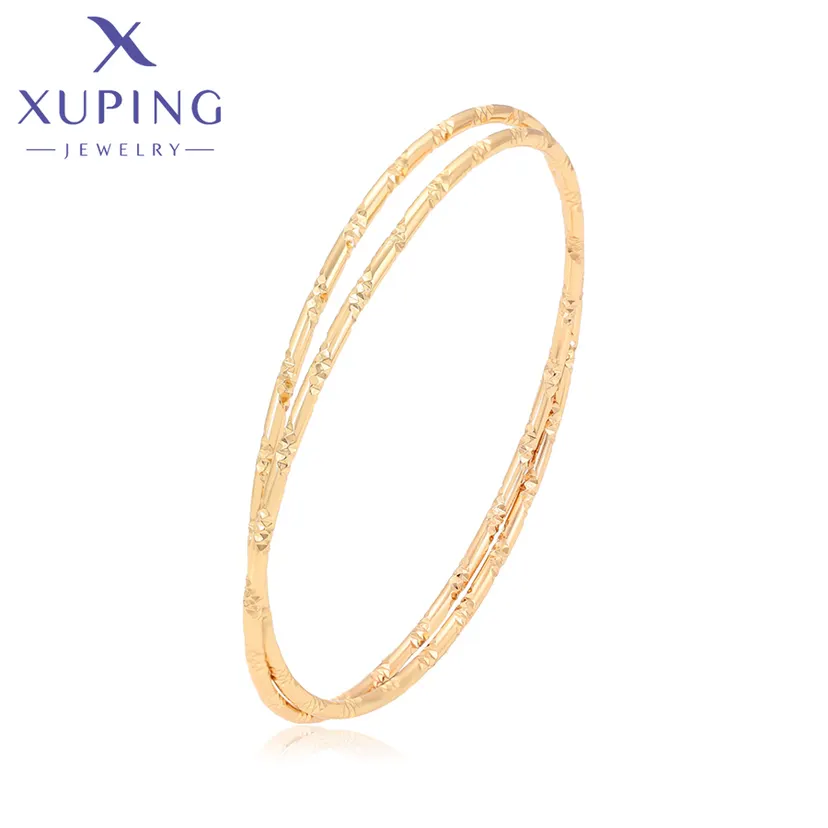 Xuping Jewelry Hot High Fashion 60MM Light Gold Color Bangle for Women Exquisite Birthday Party X000862769