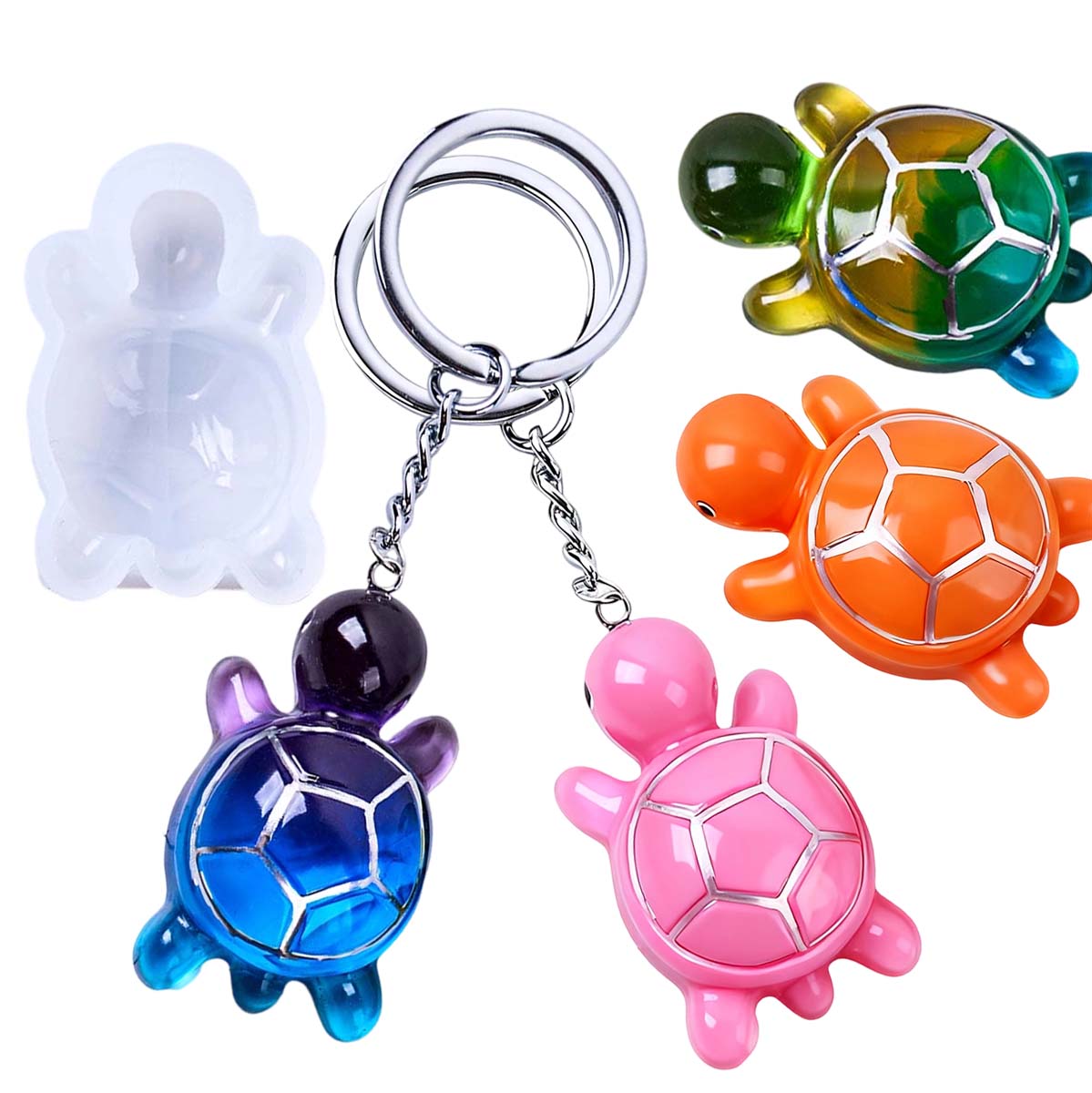 3D Cute Little Sea Turtle Silicone Mold DIY Handmade Animal UV Crystal Epoxy Resin Casting Mould Mini Tabletop Ornament Craft