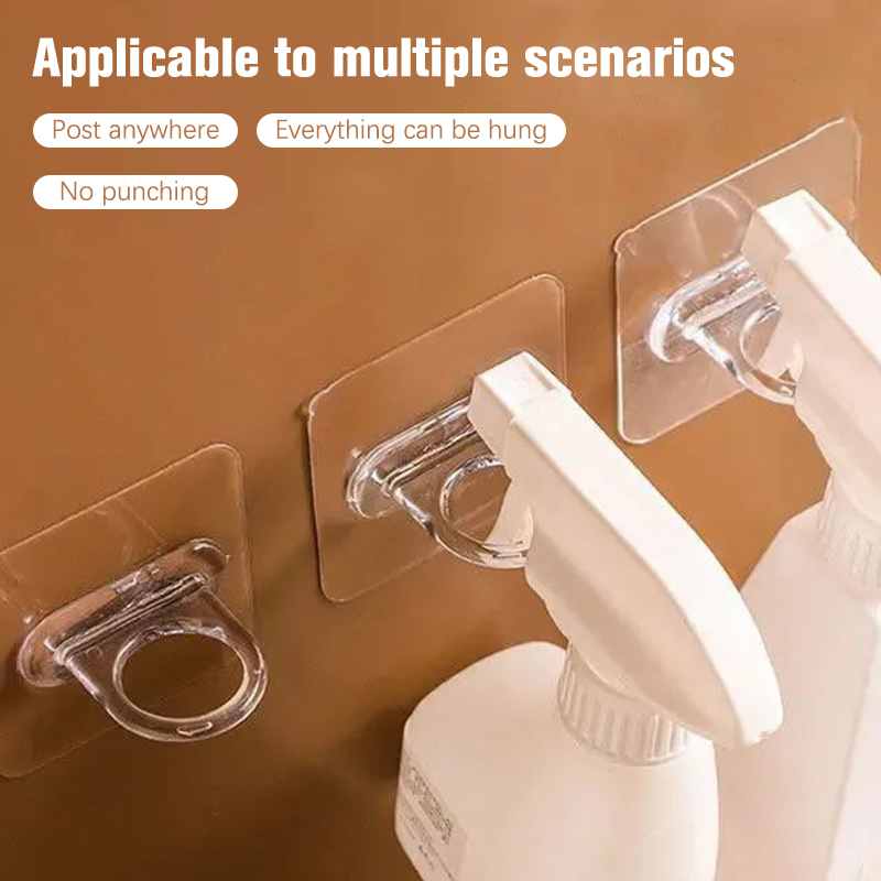 4/8Pcs WallMounted Multifunctional Round Hooks Free Punching Seamless Paste Storage Rack Kitchen Bathroom Household Ring Hangers