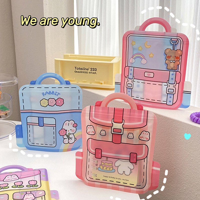 1/10PCS Cute Cartoon Schoolbag Shape Candys Packaging Bags Snack Cookie Storage Bag Birthday Sealing Bag Outdoor Gadgets