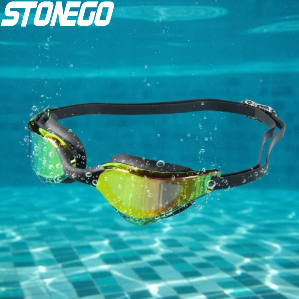 HD Anti-Fog Swimming Goggles Wide Angle Lens Adjustable Nose Bridge for Water Sports Activities