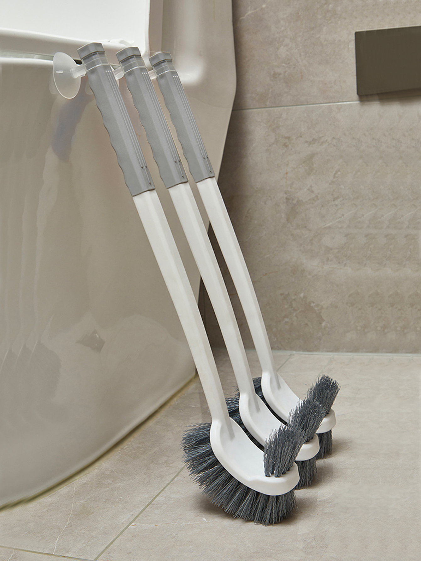 1/2Pcs Wall Mounted Double-Sided Elbow No Dead Corners Cleaning Squatting SinkLong Handled Toilet Brush Suction Cup Type