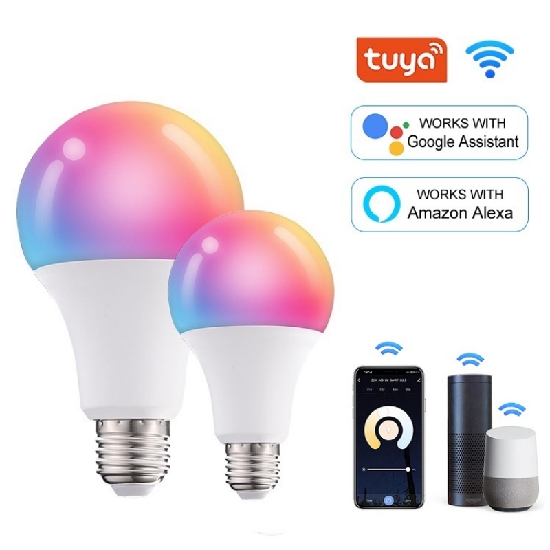 AC 220V 110V Smart WiFi LED Bulb E27 10W 15W 20W Alexa LED Lamp Tuya Smart Life App Works with Google Assistant White Warm RGB