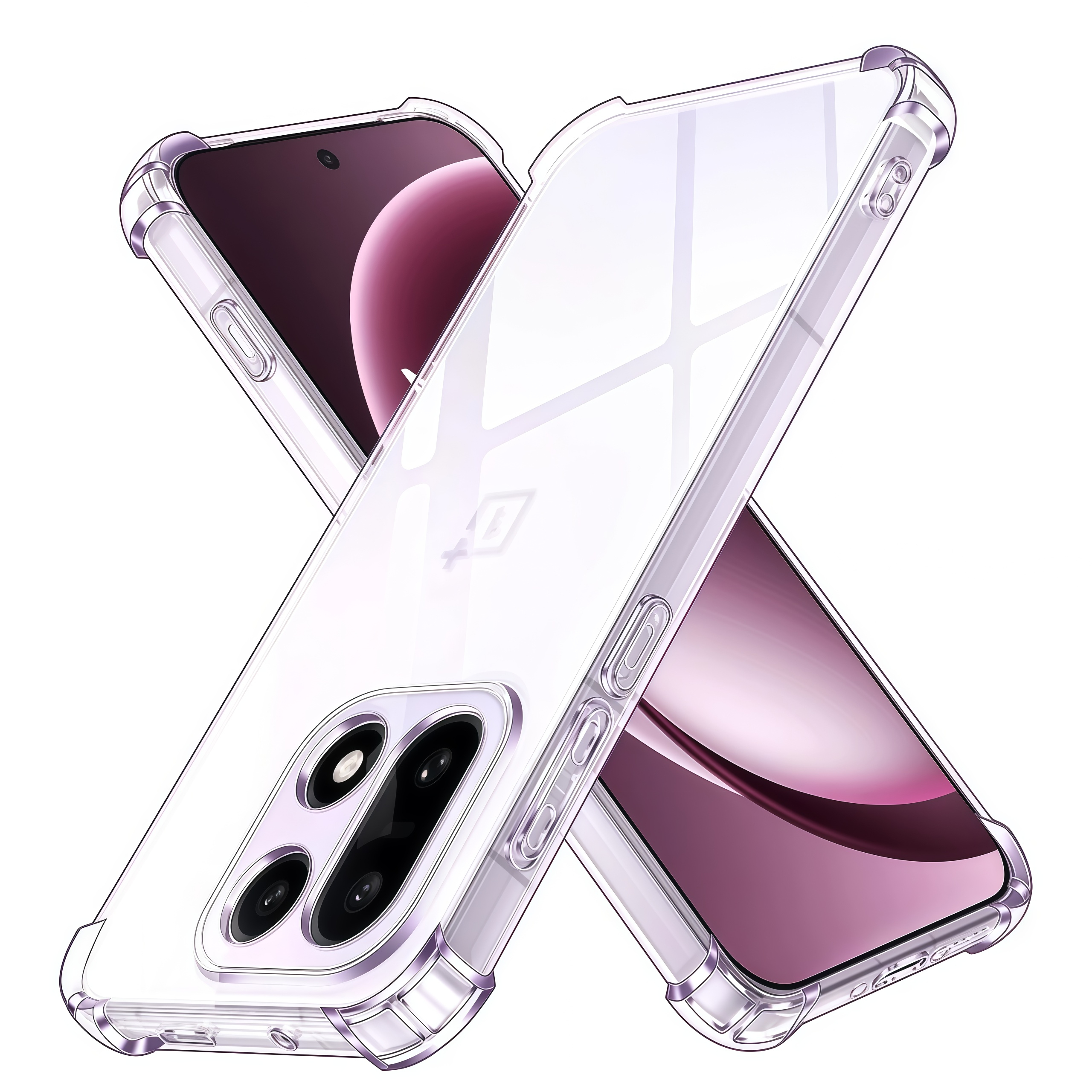 Four Corners Shockproof Clear Case for 11 12 13 15 13T 13s 12R 11R 13R 15R Ace 6 6T 5 Pro Nord 5 4 CE5 CE4 Lite Cover