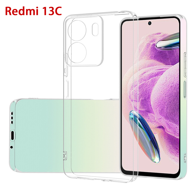 Clear Case For Redmi 13C Slim Soft TPU Transaprent Clear Phone Cases On For Redmi 13 C Redmi13C 4G Cover
