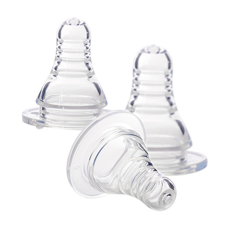 Natural Flexible Soft Silicone Pacifier Nipple Replacement Feeding Milk Bottle