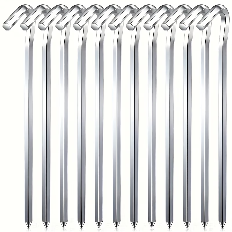 10PCS Tent Stakes Pegs with Hooks, Camping Tent Stakes for Outdoor Travel,Ground Stakes for Outdoor Camping