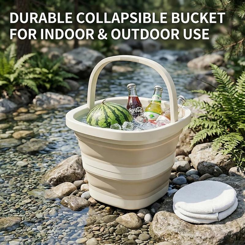 New Foldable Water Bucket Essential For Fishing Camping Travel Collapsible Pail With Handle For Easy Storage Outdoor Use