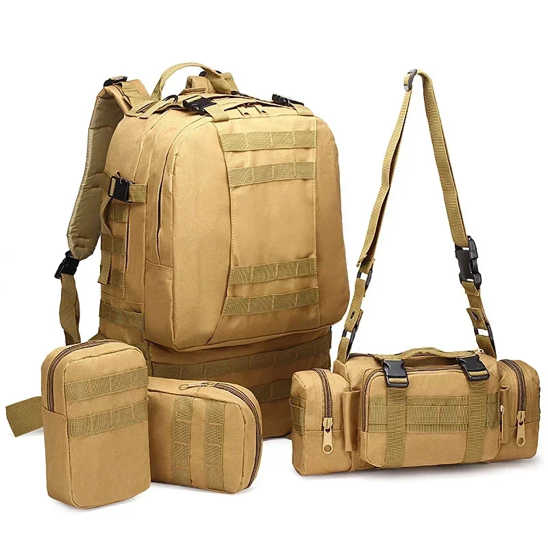50L Tactical Backpack Men Waterproof 4 In1 Molle Sport Tactical Bag Outdoor Hiking Climbing Fishing Travel Laptop Backpacks