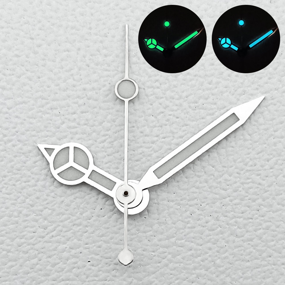 Silver hands green C3 luminous blue-green BGW9 luminous fit NH35/36 Miyota8205/8215 ETA 2836/2824 movement watch accessories