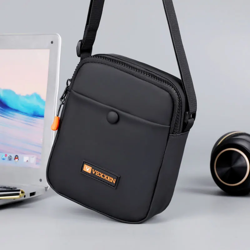 Simple Mini Men Crossbody Bag For Phone Side Bag Casual Waterproof PU Leather Shoulder Bag Business Small Messenger Sling Bags