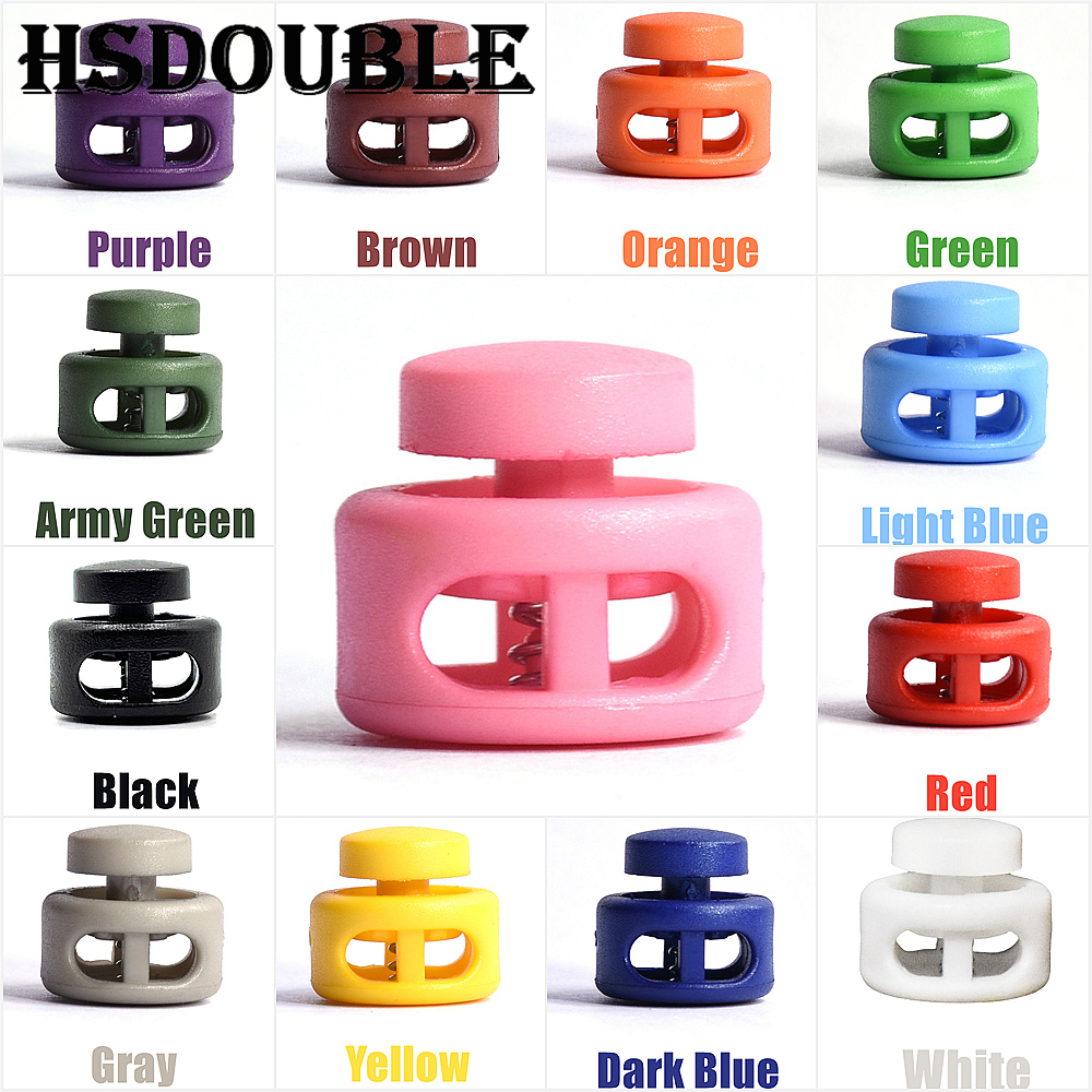 10 Pcs/Pack Cord Lock Toggle Clip Stopper Plastic Black For Bags/Garments Size:15mm*14mm