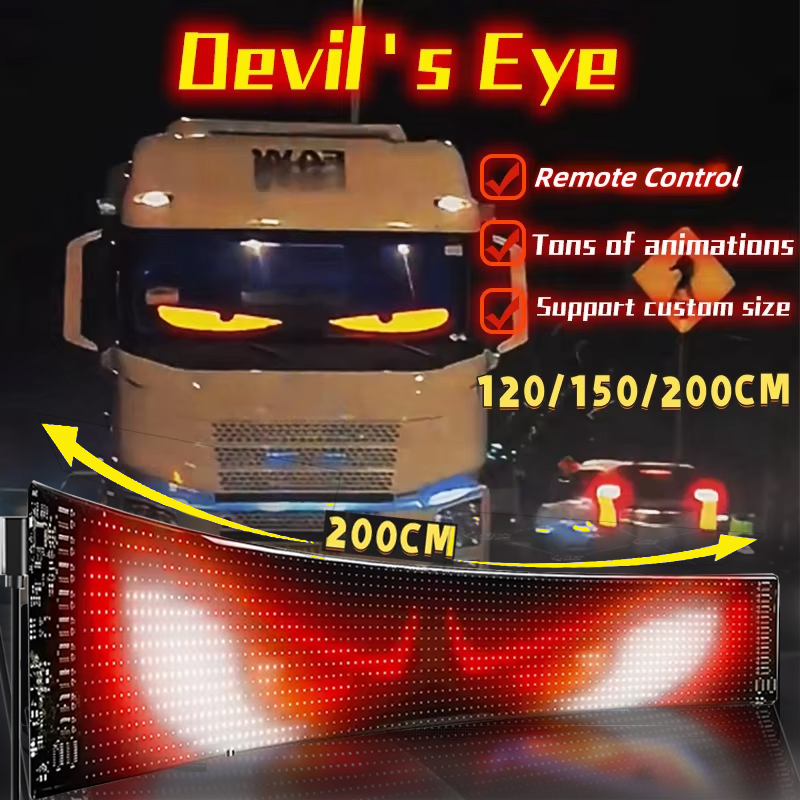 Devil's Eye flexible LED screen 12V-24V Truck Decoration Atmosphere Light Video-driven Extra large smart decor light Accessories