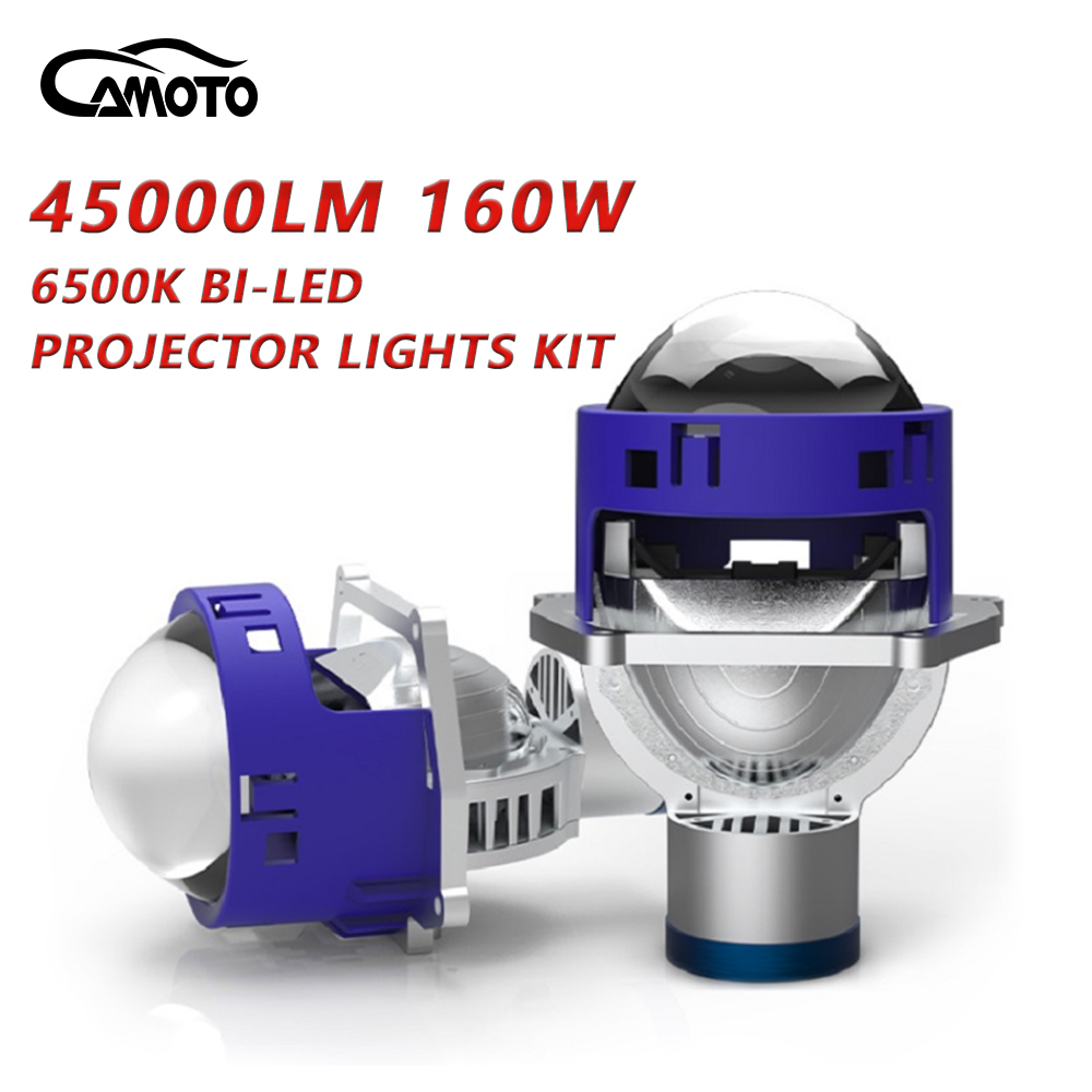 CAMOTO 3.0 Inch Bi Led Projector Lens Halo Lights For H4 H7 Matrix Headlights High Low Beam LED Auto Lamps Kits Retrofit