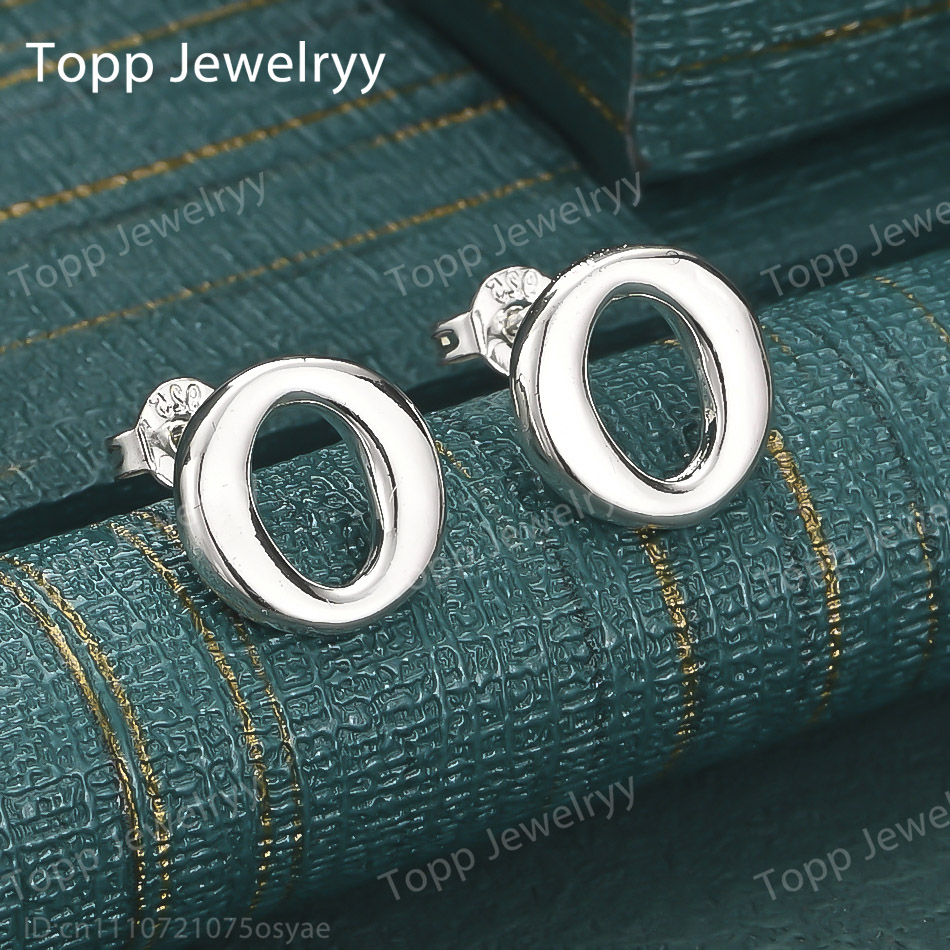 Elegant 925 Sterling Silver Simple Round Earrings Fashionable Women Wedding Jewelry Accessories