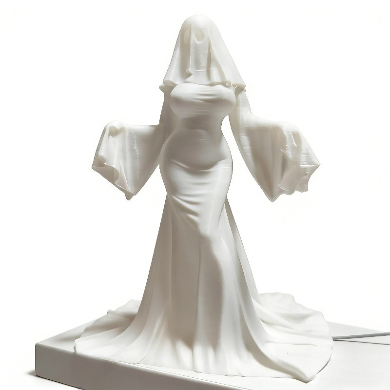 Cute Ghost Girl Statue - Fashion Spooky Home Decor for Living Room, Porch, Indoor & Outdoor, Unique Collectible Figurine