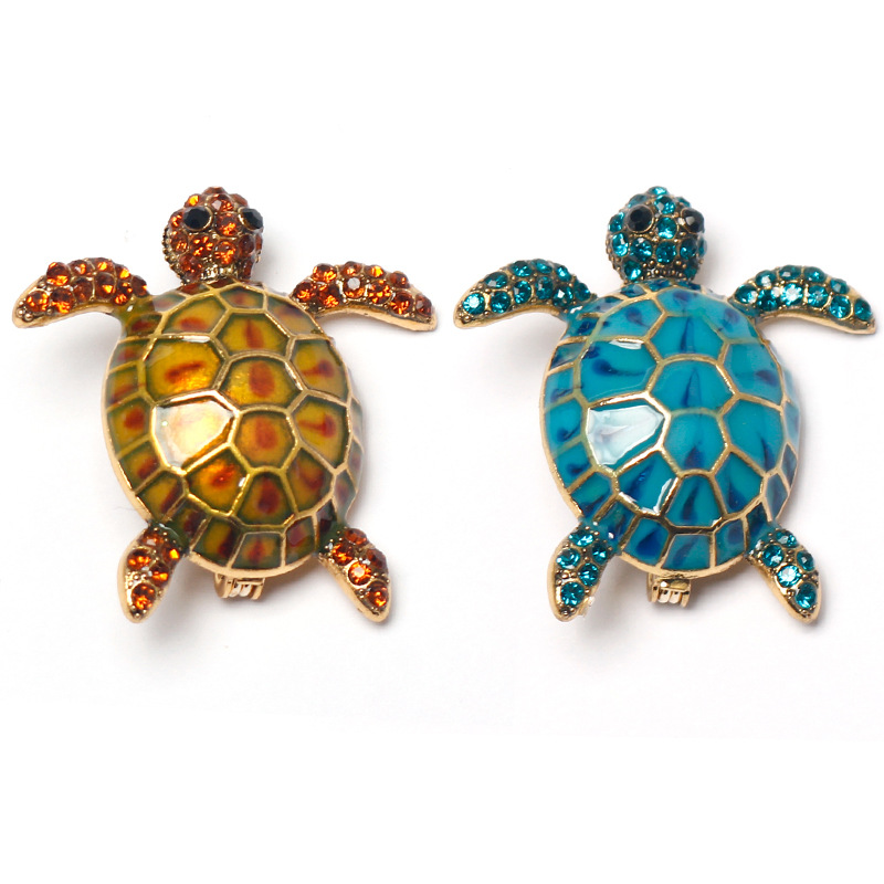 Enamel Turtle Brooches For Women Luxury Designer Classic Unique Personality Animal Brooch Pins Jewelry Gift