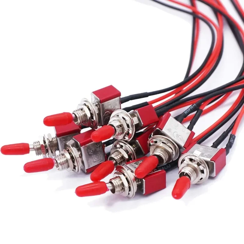 1/2/4pcs Mini 2 Pin Led Lights for Car Accessories Switch ON/OFF SPST 3A 250V 6A 125V With Pre-soldered Toggle Truck Wires Off