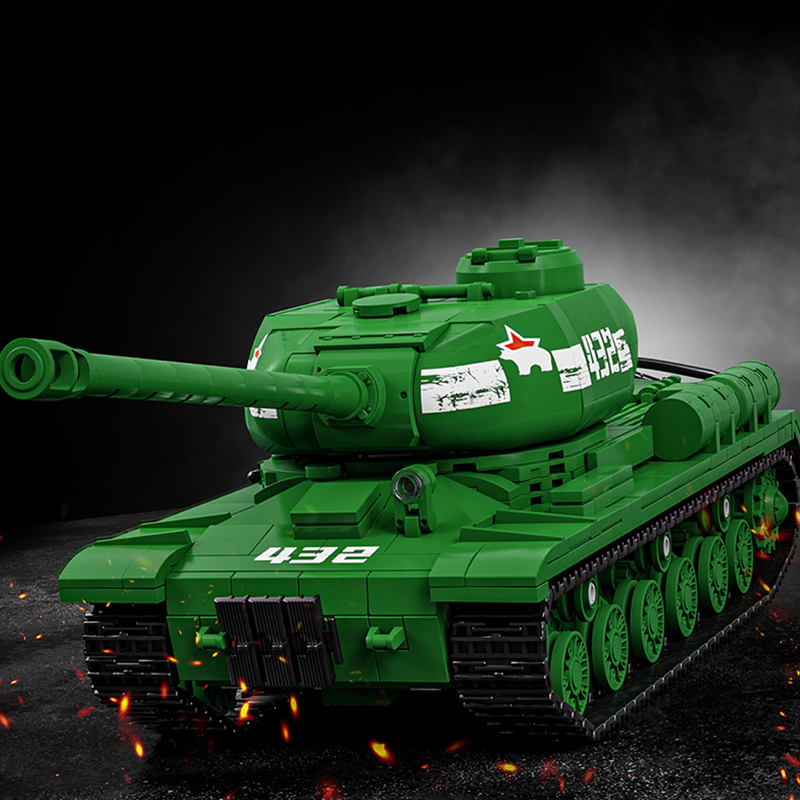 Classic Heavy Tank KV-2 Bricks MOC Set IS-2 Panzer Building Blocks 3D Model Car Puzzle Toys Home Decoration