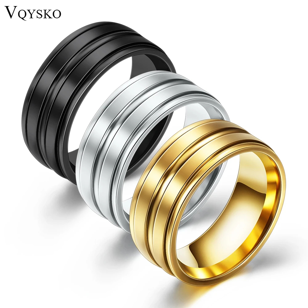 Titanium Stainless Steel Rings For Men Women Double Dull Polish Fashion Jewelry Wholesale