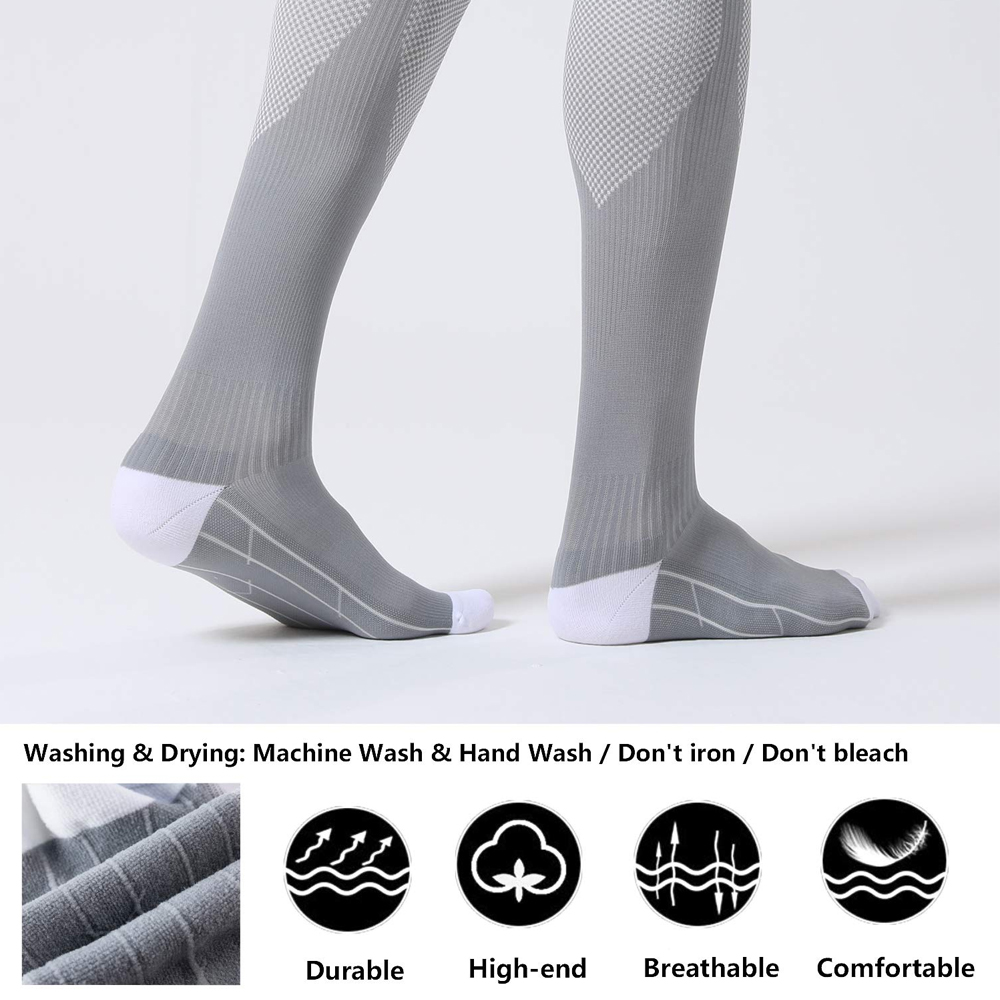 WEFITON 1Pair Compression Socks 20-30mmHg for Running & Nursing, 1 Pair Circulation Support for Travel, Sports Recovery