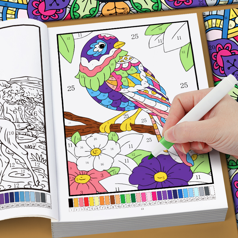 Digital Coloring Book: Relaxation and Focus Patterns, Natural Scenery, Garden Scenes, Floral Themes Coloring Book, Helps You Relax Your Body and Mind, Relieve Stress, and Unleash Your Creativity, Features 32 Pages of High-Quality Large Print, Designed...