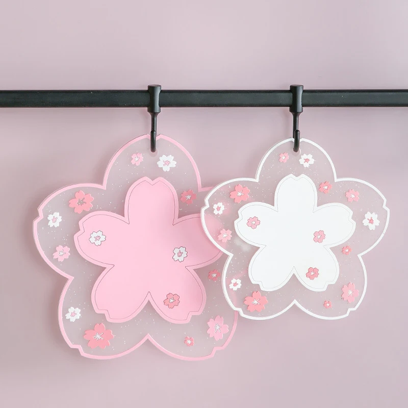 1PC Kawaii Coasters Japanese Style Sakura Coffee Cup Coaster Sakura Insulated Table Mat Tea Milk Cup Home Decoration Drinkware