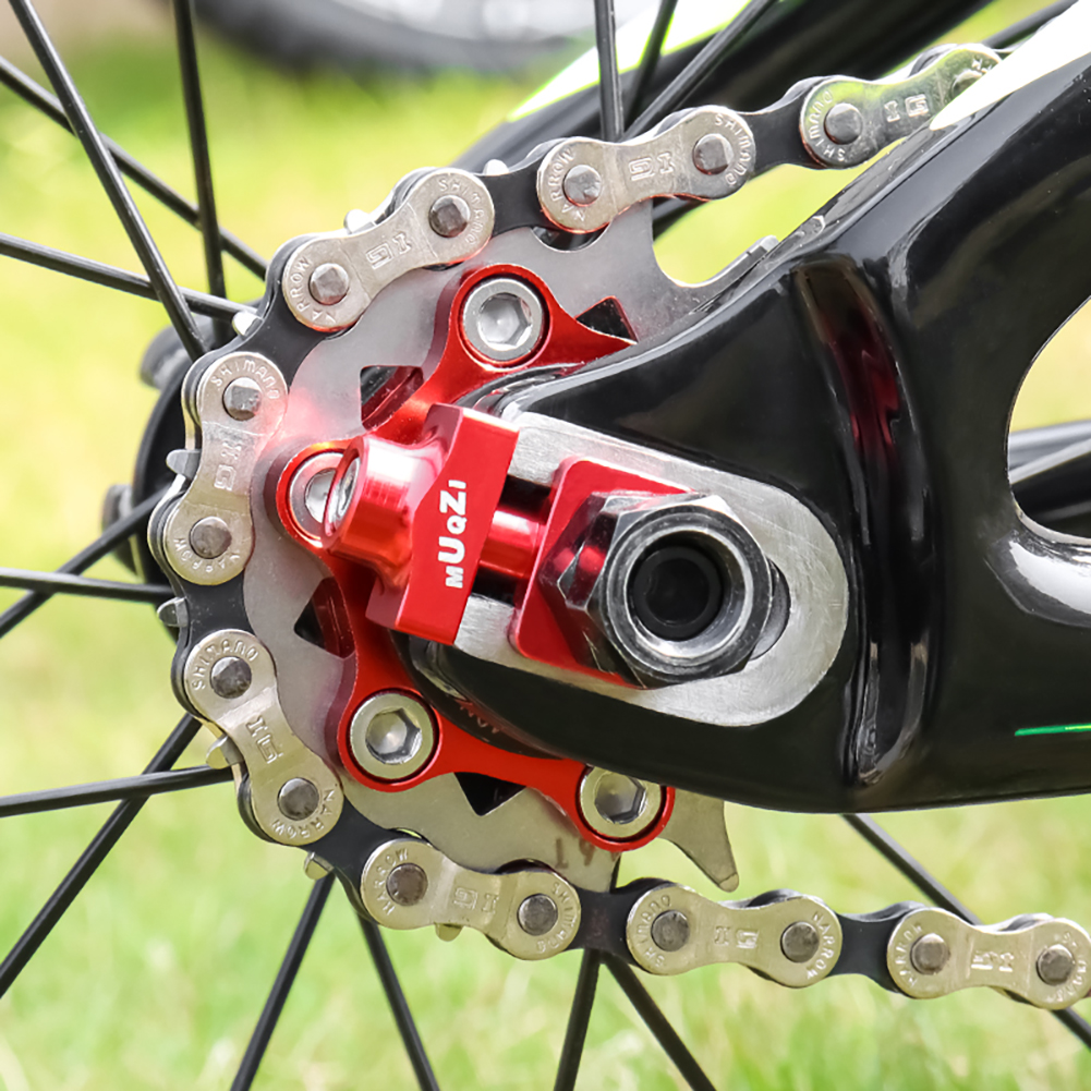 Bicycle Chain Adjuster Aluminum Alloy CNC Bike Chain Tension Bolt Screw DIY Modification Lightweight for Single Speed Bicycle