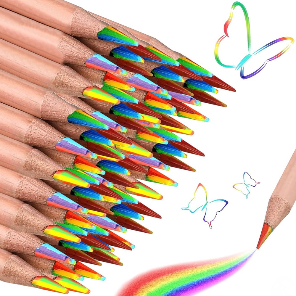 10Pcs Wooden 7 in 1 Color Pencils for Students Art Drawing Painting Doodling Coloring DIY Graffiti Creative Colored Pencils