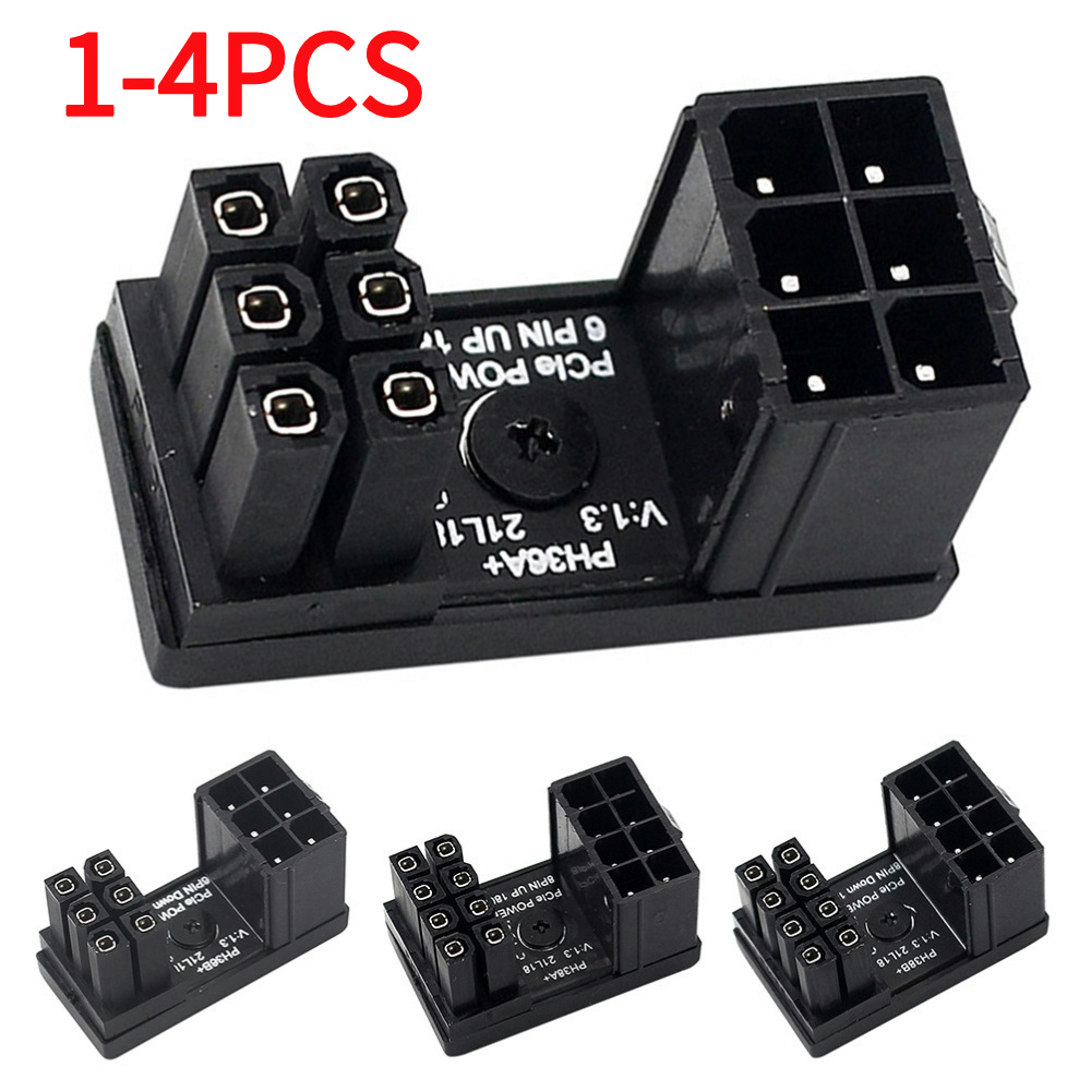 LDPCSJ 180° Rotating Elbow PCI-E Graphics Card Power Supply Adapter Connector GPU PSU Steering 6PIN 8PIN Wiring Artifact