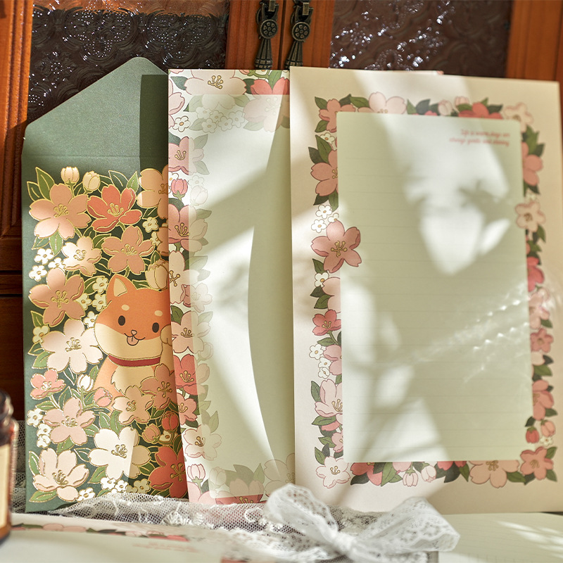 Korean Kawaii Bear Rabbit Envelope Writing Paper Set For Couples Friends Birthday Wishes Invite Letter Romantic Stationery