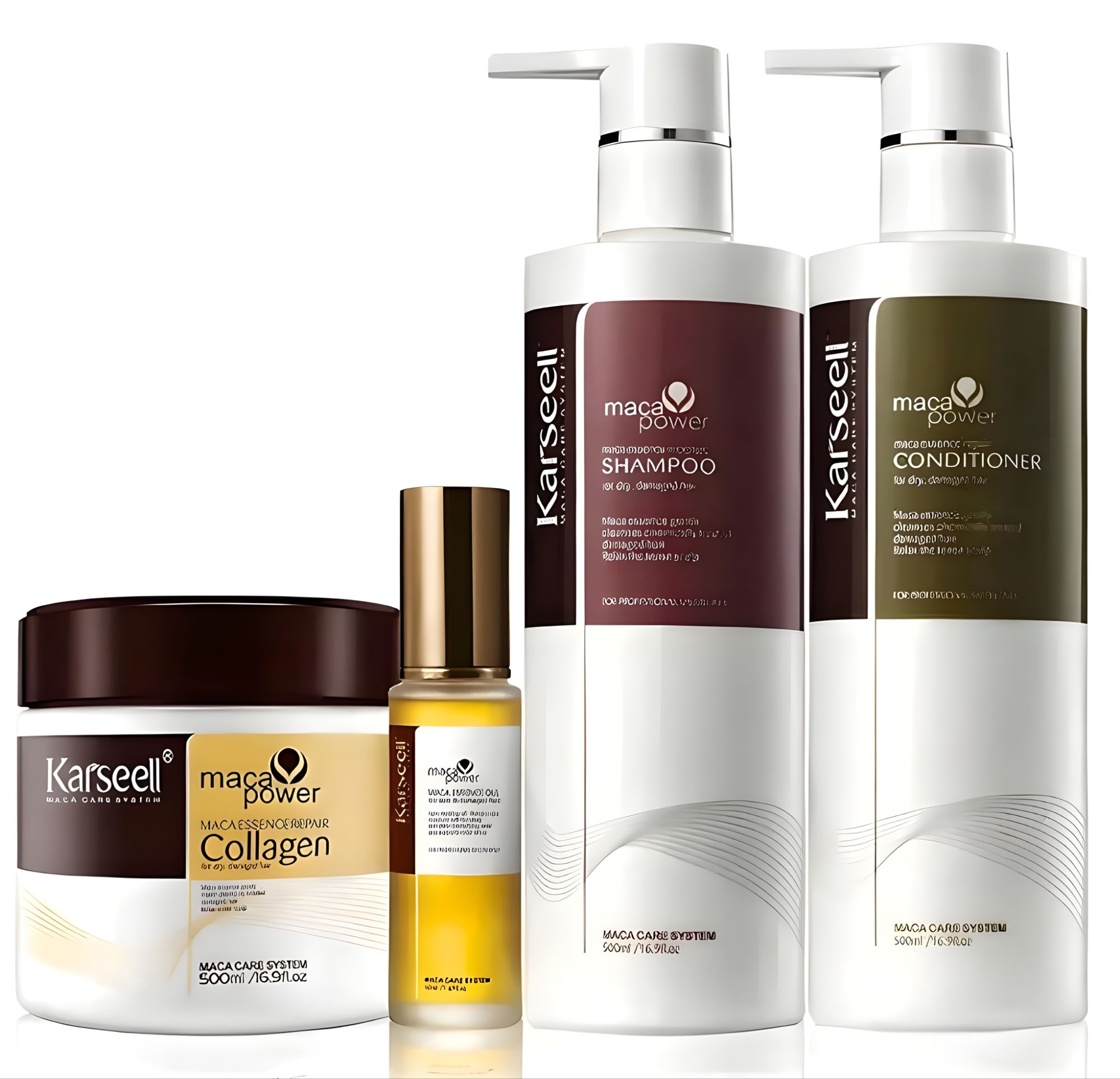 Karseell Ultimate Hair Repair Combo Set - Shampoo | Conditioner | Maca Collagen Hair Mask | Argan Oil Serum