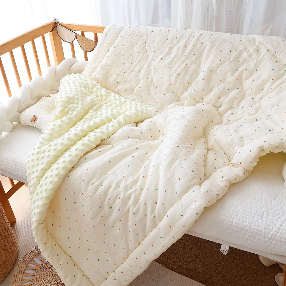 110x100cm 110X140cm Flower Print Baby Quilt Newborn Nap Quilts Soft Cotton Infant Blanket Fall Winter Swaddle Wrapped Bedding