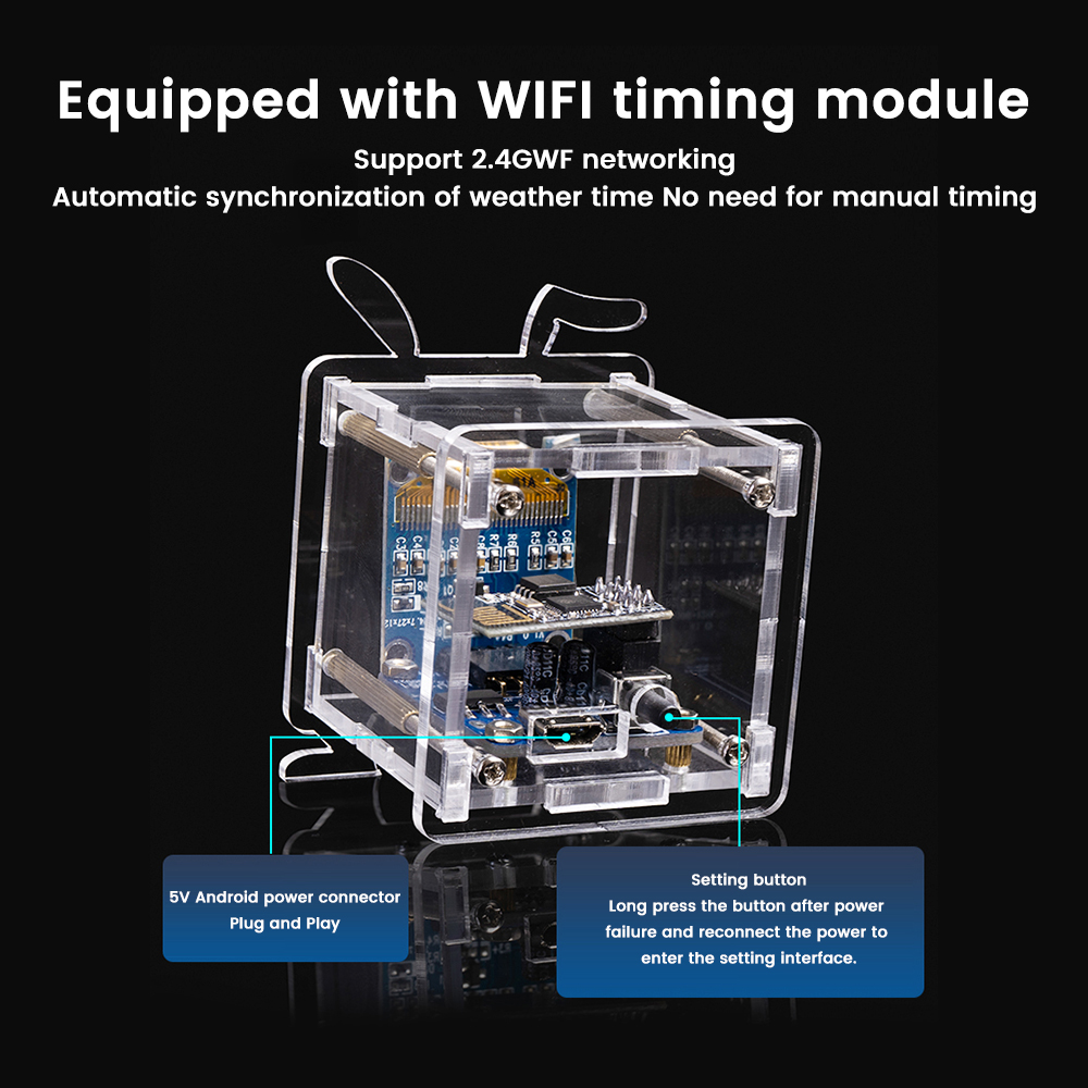 ESP8266 Electronic Clock DIY Kit Mini 0.96-inch OLED Display Weather Clock 2.4G Wifi Temperature and Humidity Welding Practice
