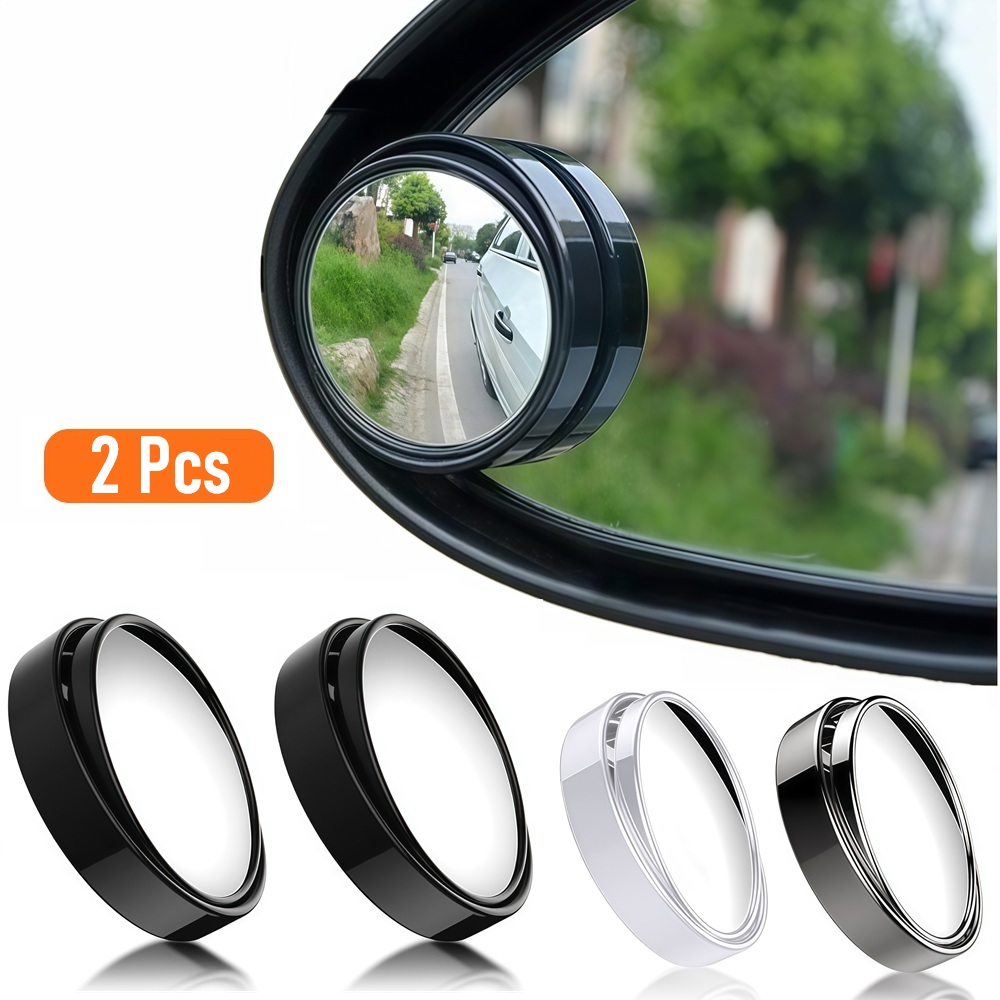 1 Pair 50mm Car Blind Spot Reverse Mirror HD Glass Auto Motorcycle 360° Adjustable Wide Angle Rearview Mirrors Extra Round Frame