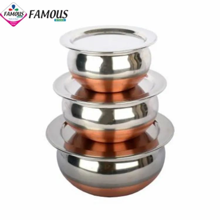 Famous Stainless Steel 3 Psc Handi Set With Lid