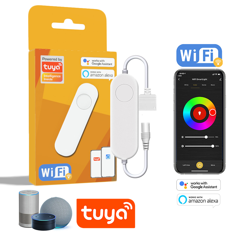 Tuya Wifi LED Controller Dimmer 12V -24V For Monochrome LED Strip Lights Work with Alexa Assitant