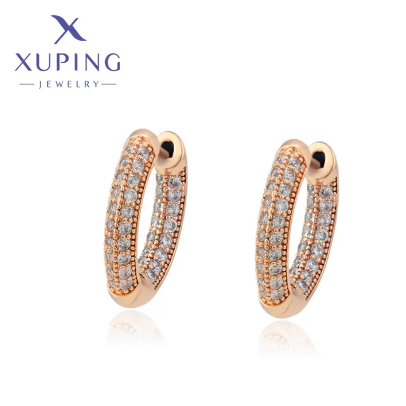 Xuping Jewelry Hot Fashion Style Circle Shape Gold Color Punk Hangs Earrings for Women Schoolgirl Wish A00834068