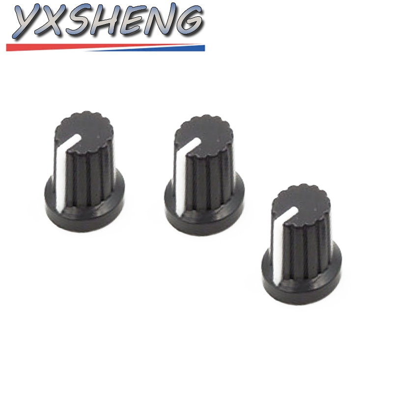10/20/50PCS Hot Sale 6mm Shaft Hole Dia Plastic Threaded Knurled Potentiometer Knobs Caps WH148