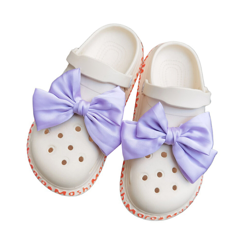 NEW SALE 1 Pc Bow Shoe Clip Shoes Hole Shaped Slippers Shoe Buckle Women Shoe Decoration Decorative Clips Silk Bow Charm Buckle