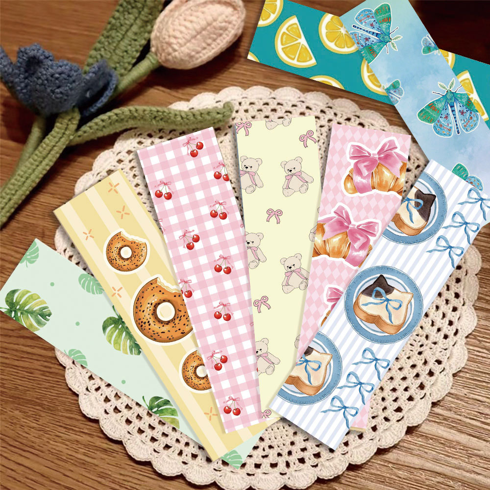 30PCSCoquette Personalized Bookmark Handheld Art Creative Material Reading Paper Bookmark DIY Bookmark